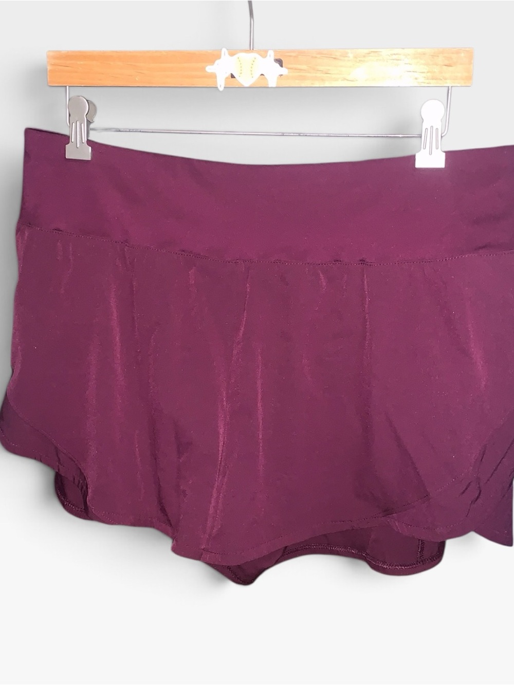 Avia Women's Large Purple Athletic Lined Shorts Zip Pocket